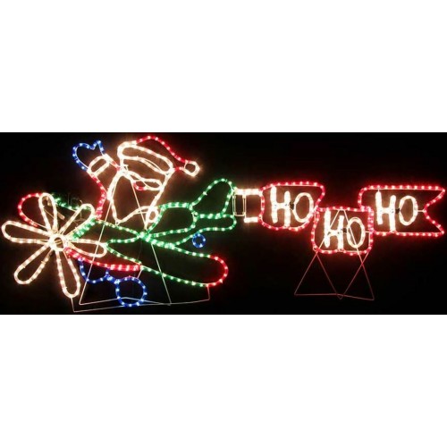 Santa On Airplane HO HO HO 120(W) X 85(H) Christmas Displays